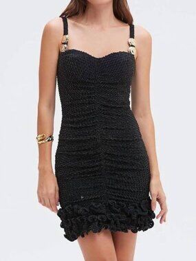 knee length dresses for ladies SAMBA FRINGE LONG SLEEVE MINI DRESS  PatBO